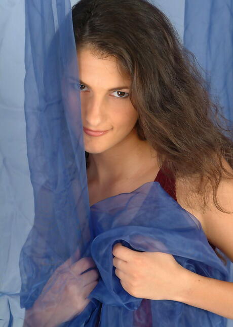 Gracile youthful Paulina exposes small tits and jerks off 